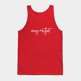 Merry and Bright lettering, white Tank Top